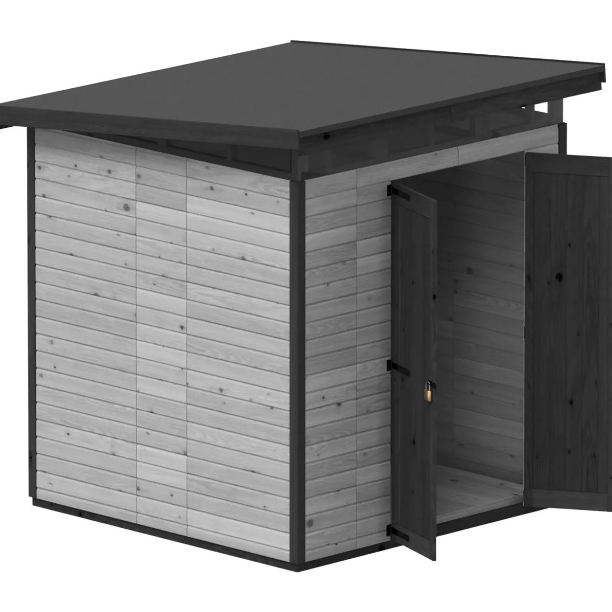 Puutarhavaja Upyard Strongbox XL, 203 x 203 x 230 cm, harmaa/musta