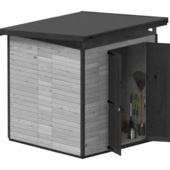 Puutarhavaja Upyard Strongbox XL, 203 x 203 x 230 cm, harmaa/musta