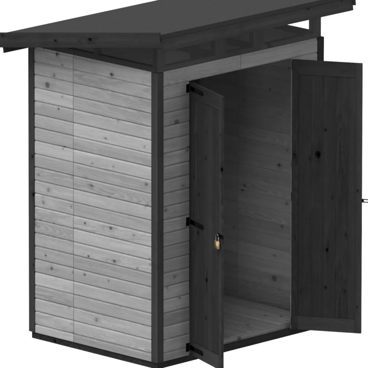 Puutarhavaja Upyard Strongbox M, 163 x 127 x 222 cm, harmaa/musta