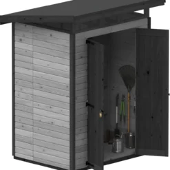 Puutarhavaja Upyard Strongbox M, 163 x 127 x 222 cm, harmaa/musta