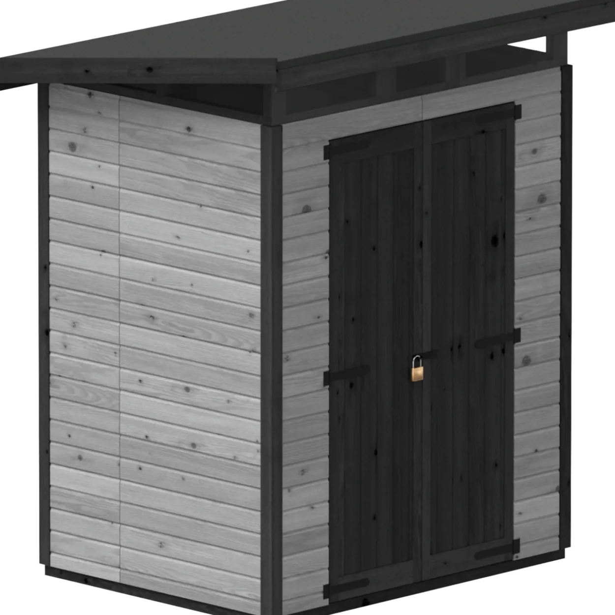 Puutarhavaja Upyard Strongbox M, 163 x 127 x 222 cm, harmaa/musta