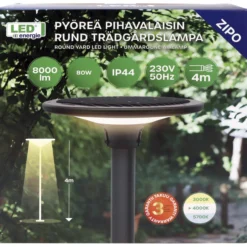 Pyöreä pihavalaisin Led Energie Zipo IP44 7800lm 3000K