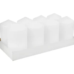 Pöytäkynttilä Kotikulta 8 kpl 5 x 7 cm valkoinen