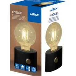 Pöytävalaisin Airam Hygge musta