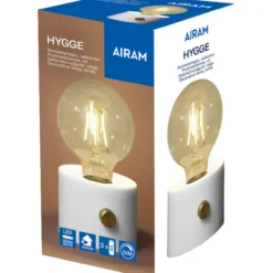 Pöytävalaisin Airam Hygge valkoinen