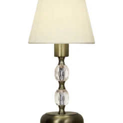 Pöytävalaisin Aneta Lighting antiikkimessinki/valkoinen