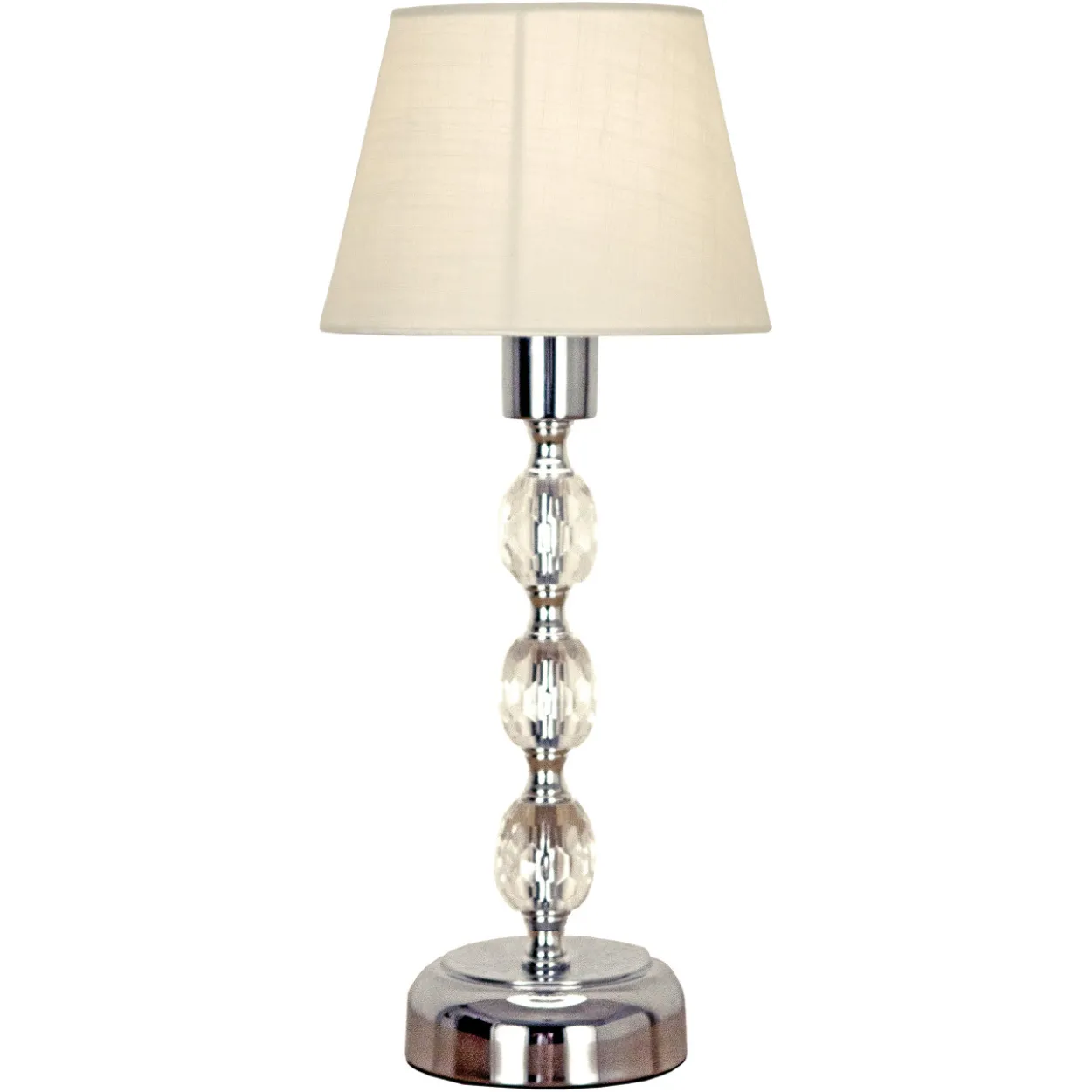 Pöytävalaisin Aneta Lighting Johanna, kromi/valkoinen