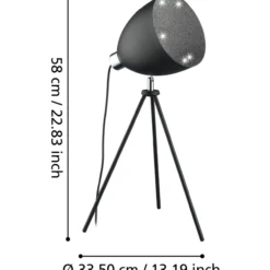 Pöytävalaisin Lumimart Mareperla E27 musta