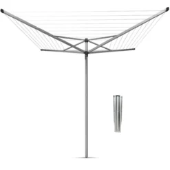 Pyykinkuivausteline Brabantia Topspinner 50 m, metallinen maaterä, harmaa