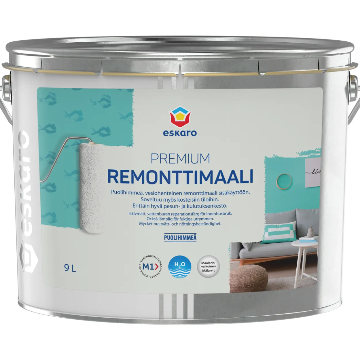Remonttimaali Eskaro Premium maalarinvalkoinen 9 l