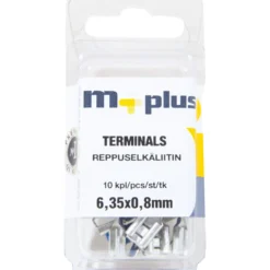Reppuselkäliitin 6,35 x 0,8 mm sininen, 10 kpl