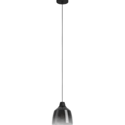 RiippuvalaisinEGLO Sedbergh 40W Ø20cm musta/harmaa-musta savulasi