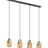 Riippuvalaisin 4-os EGLO Ayles led 4x3W 93x8,5cm puu/musta