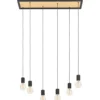 Riippuvalaisin 6-os EGLO Consett 6x40W 78x25cm vaalea puu/musta