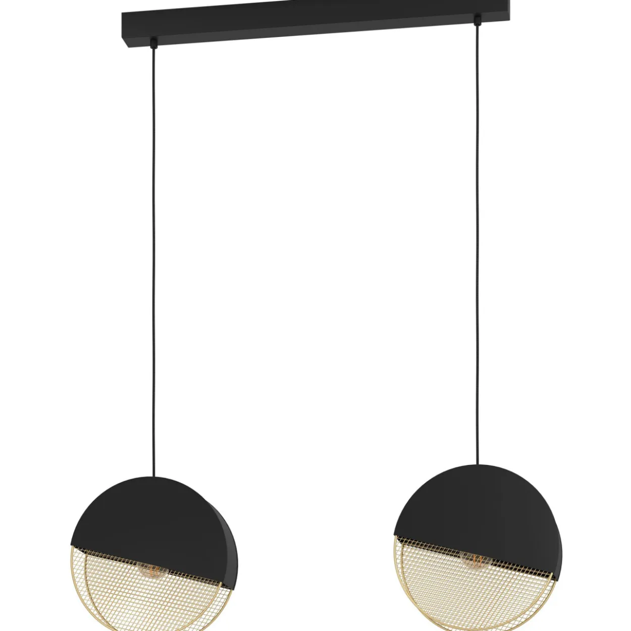 Riippuvalaisin 2-os EGLO Mumbles 2x40W 86x9cm musta/kulta
