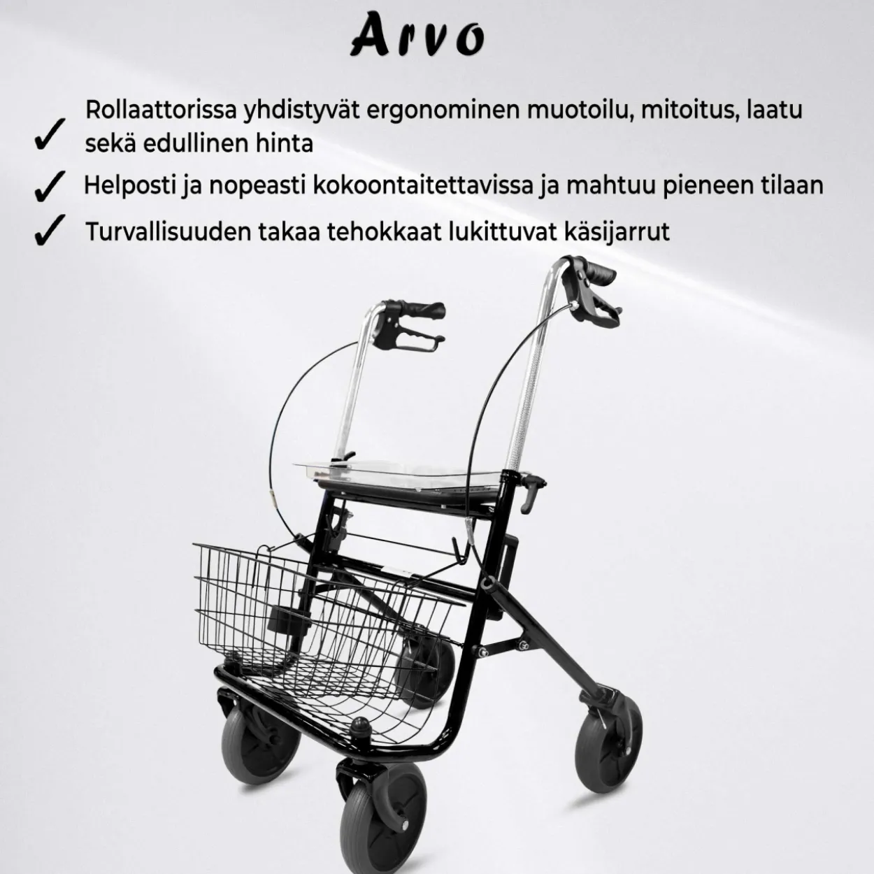Rollaattori Arvo, musta