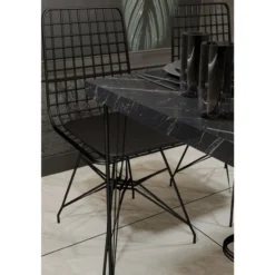 Ruokapöytä Chic Home 120 cm Noora + 4 tuolia, musta