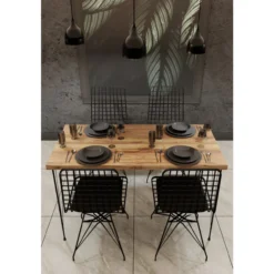 Ruokapöytä Chic Home 120 x 60 x 75 cm Noora beige/musta