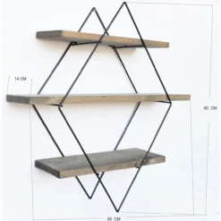 Seinähylly Chic Home 60 x 14 x 60 cm Wilma