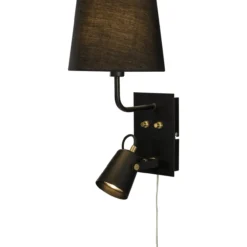 Seinävalaisin Aneta Lighting Metz kangasvarjostimella