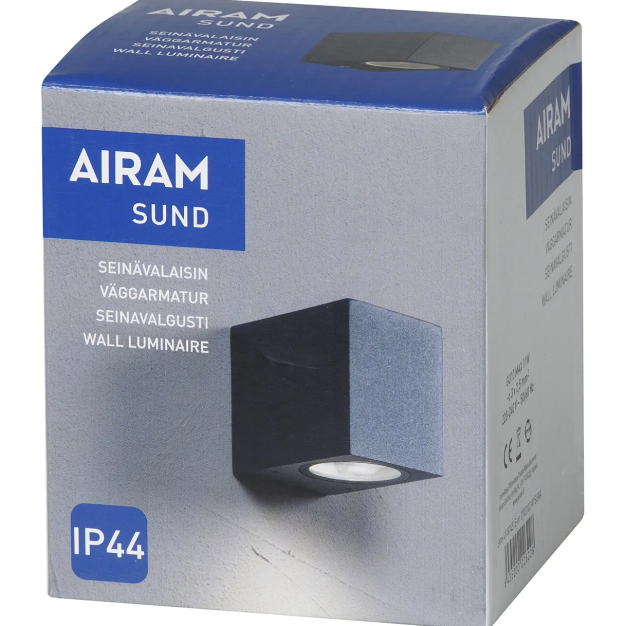 Seinävalaisin Sund IP44 GU10 max 11 W antrasiitti