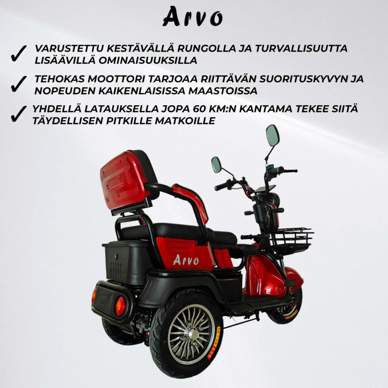 Senioriskootteri Arvo P200 punainen