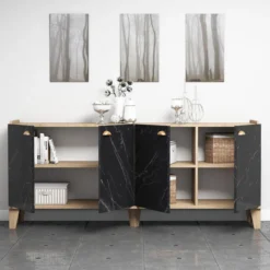 Senkki Chic Home 180 x 41 x 78 cm Susanna beige/musta