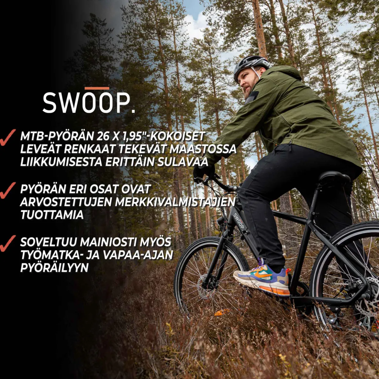 Sähkömaastopyörä Swoop Monster MTB 26”