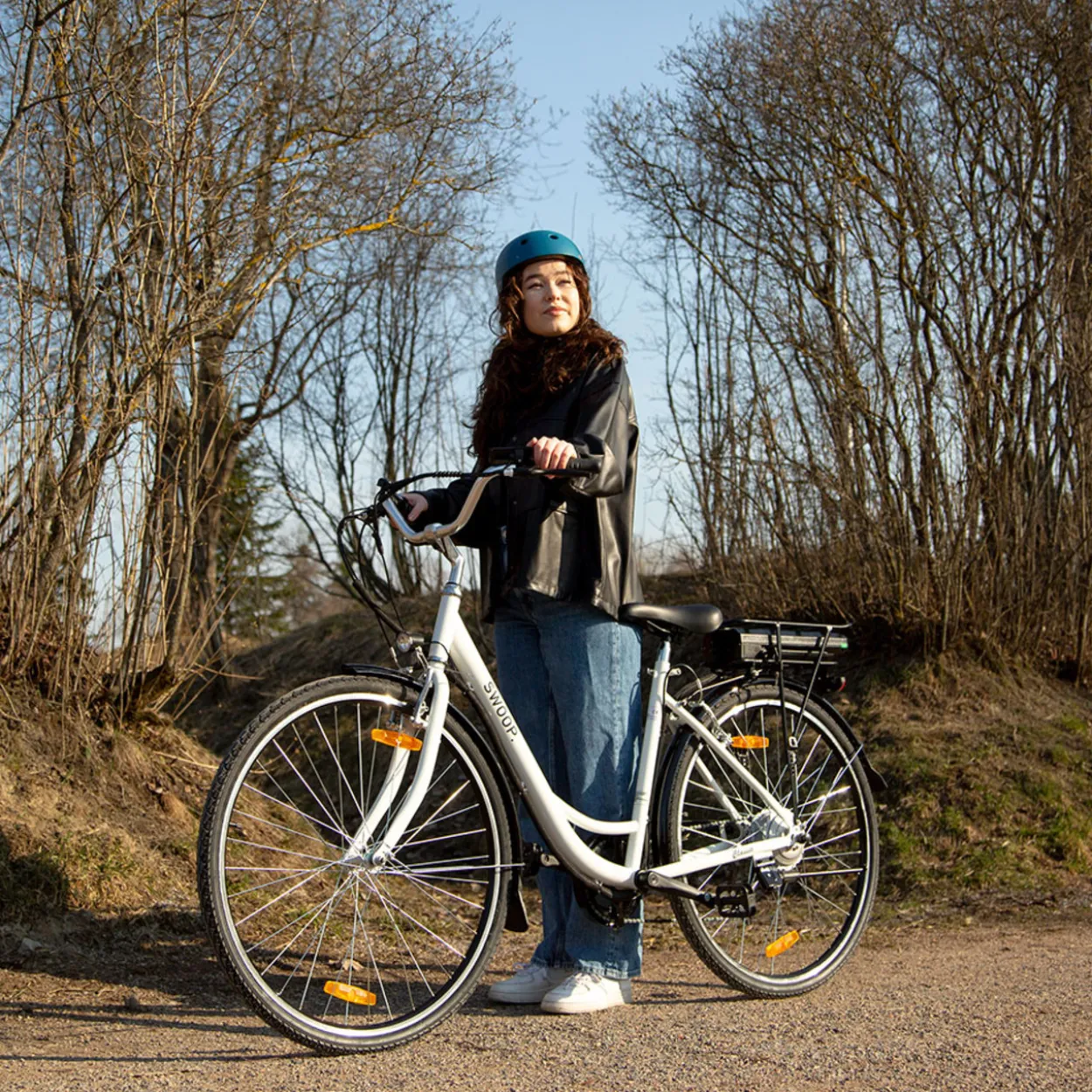 Sähköpyörä Swoop Classic 28", naisten, valkoinen