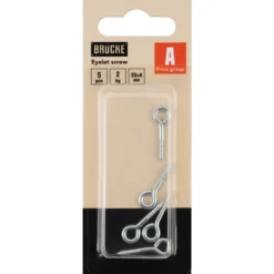Silmukkaruuvi Brücke sinkitty 2x23x4mm, 5 kpl