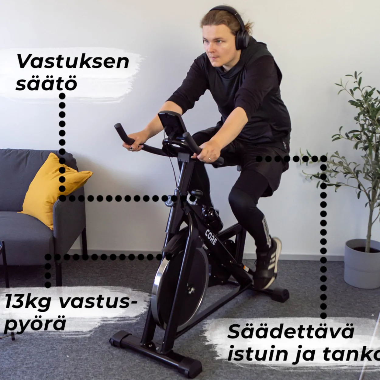 Spinningpyörä Core 1300, musta