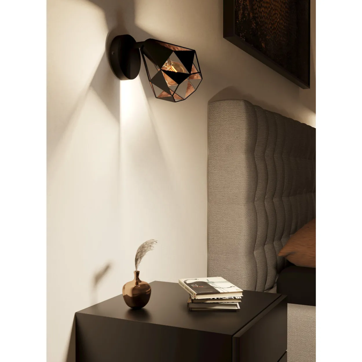 Spottivalaisin EGLO Carlton 7 40W Ø16cm antiikkikupari/musta