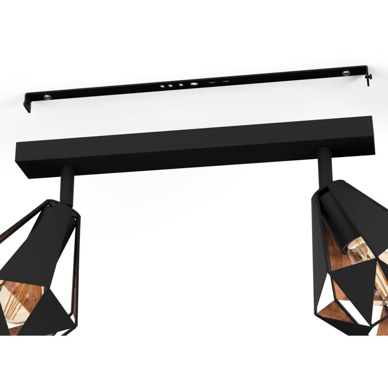Spottivalaisin 2-os EGLO Carlton 7 2x40W 42x16cm antiikkikupari/musta