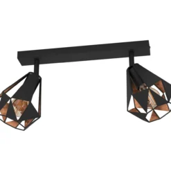 Spottivalaisin 2-os EGLO Carlton 7 2x40W 42x16cm antiikkikupari/musta