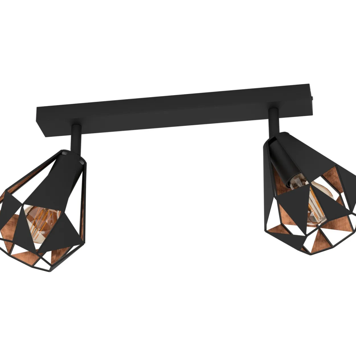 Spottivalaisin 2-os EGLO Carlton 7 2x40W 42x16cm antiikkikupari/musta