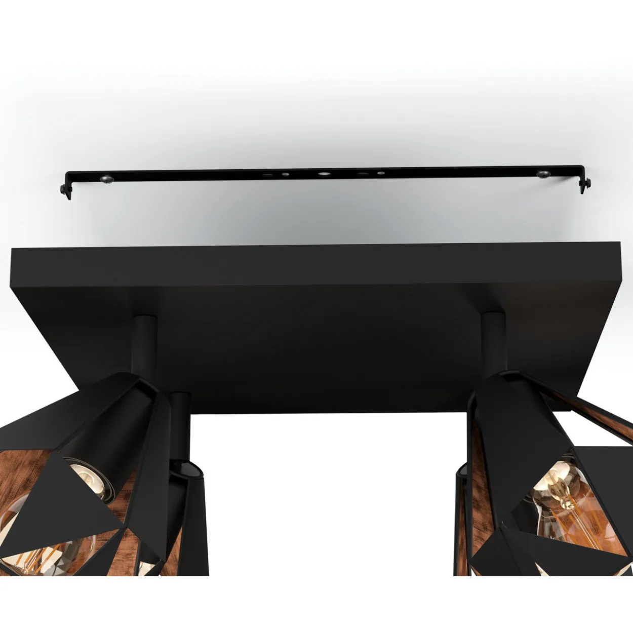 Spottivalaisin 4-os EGLO Carlton 7 4x40W 37x37cm antiikkikupari/musta