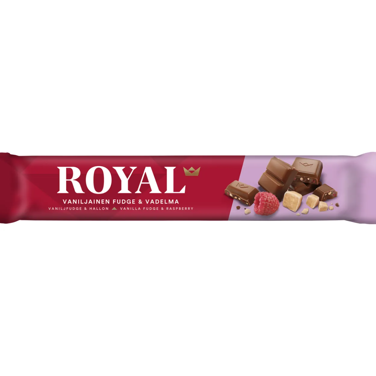 Suklaapatukka Royal 45 g vaniljainen fudge & vadelma
