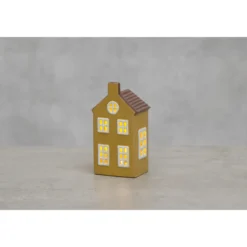 Talolyhty LED-valoilla Finnlumor Copenhagen keltainen 15 cm