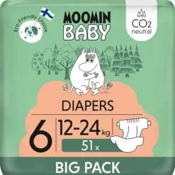 Teippivaippa 51 kpl Moomin Baby 6, 12-24 kg