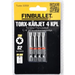 Torx kärkisarja 4 kpl 1/4" T30 x 50 mm