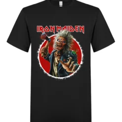 T-paita Iron Maiden Axe Eddie Exploding Circle Back and Front