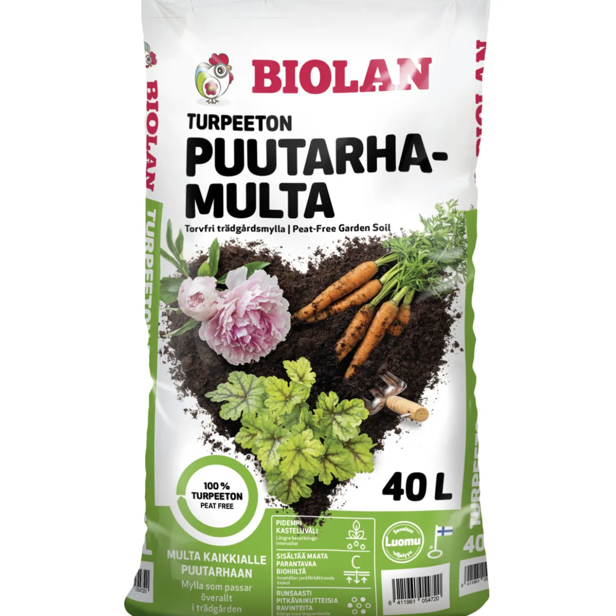 Turpeeton puutarhamulta Biolan 40 l