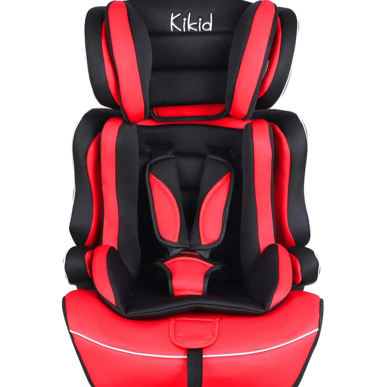 Turvaistuin Kikid Basic 76-150 cm R129, musta/punainen