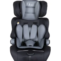 Turvaistuin Kikid Basic 76-150 cm R129, musta-harmaa