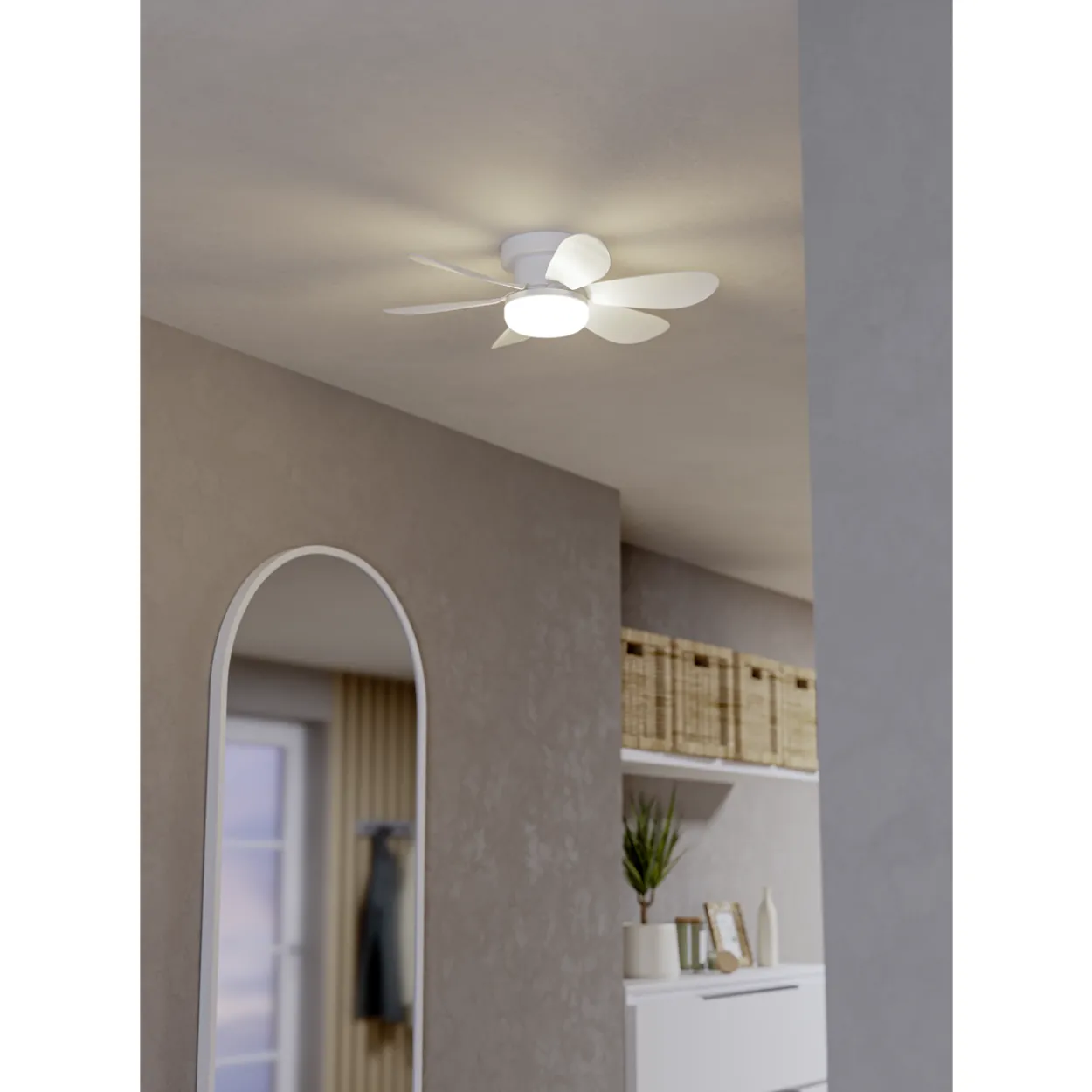Tuuletinvalaisin Eglo Clovely 15W LED CCT IP20 valkoinen