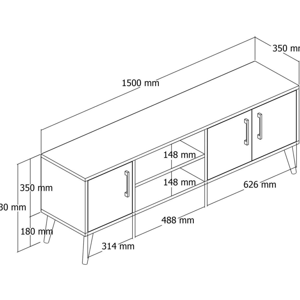 TV-taso Chic Home 150 cm Edvin