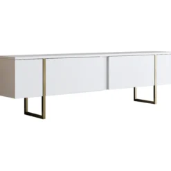 TV-taso Chic Home 180 cm Lyydia valkoinen/kulta