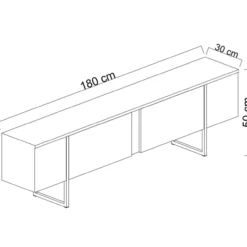 TV-taso Chic Home 180 cm Lyydia valkoinen/kulta