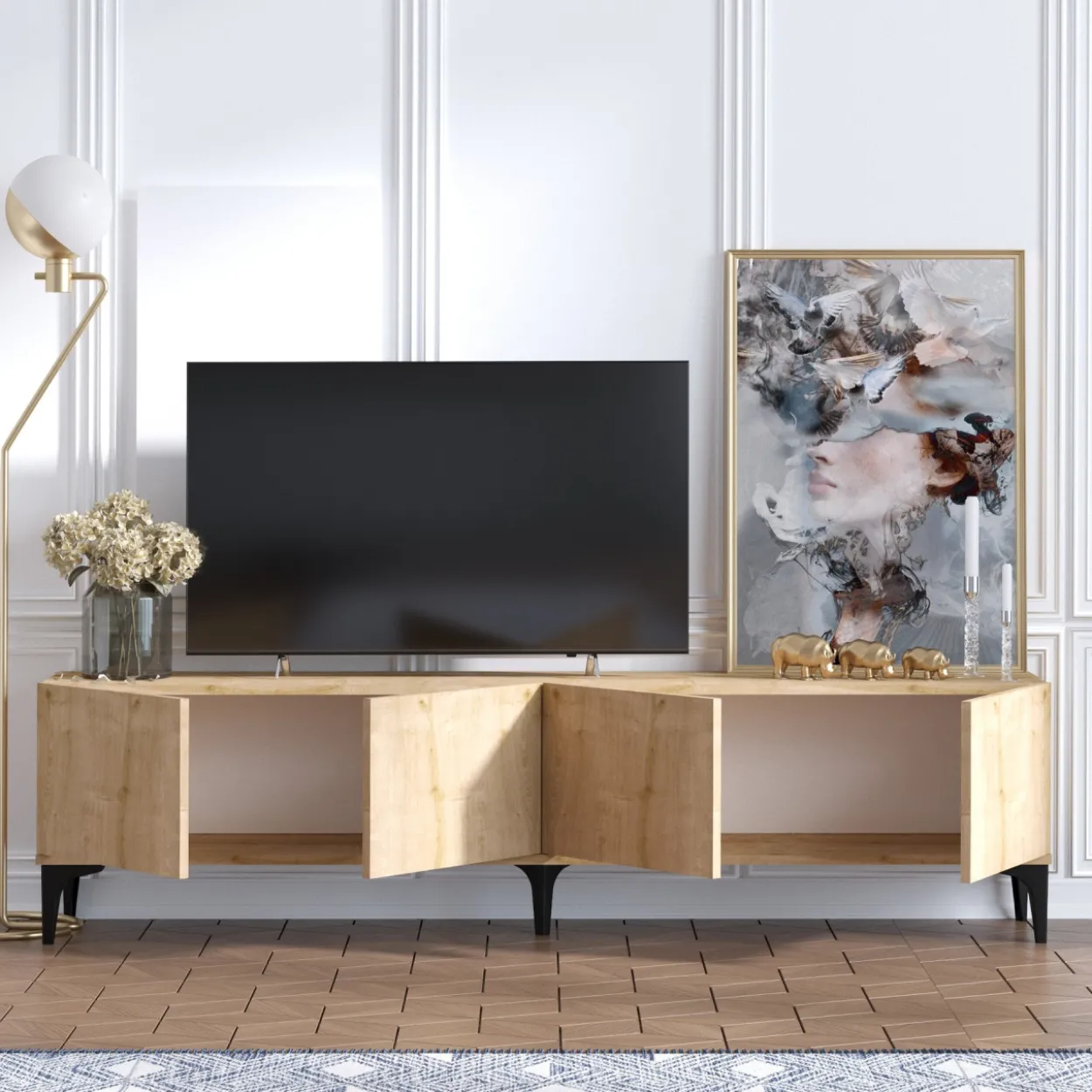TV-taso Chic Home 180 cm Norma beige/musta