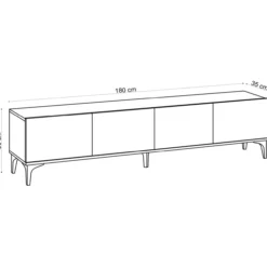 TV-taso Chic Home 180 cm Norma beige/musta